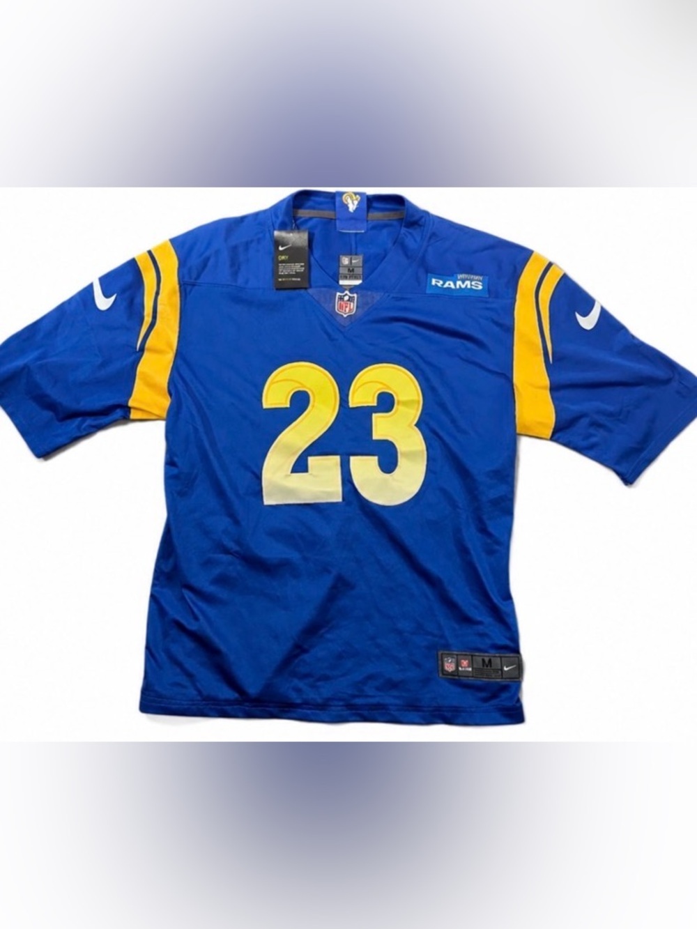 Nike Los Angeles Rams #23 Blue and Yellow Jersey